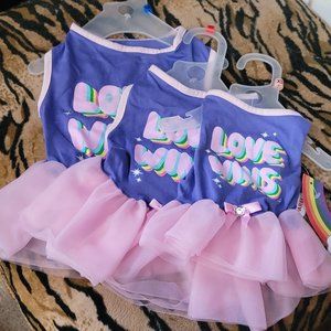 Pet Dress Dog or Cat  " LOVE WINS " xs sm med ea. New w/ Tag!